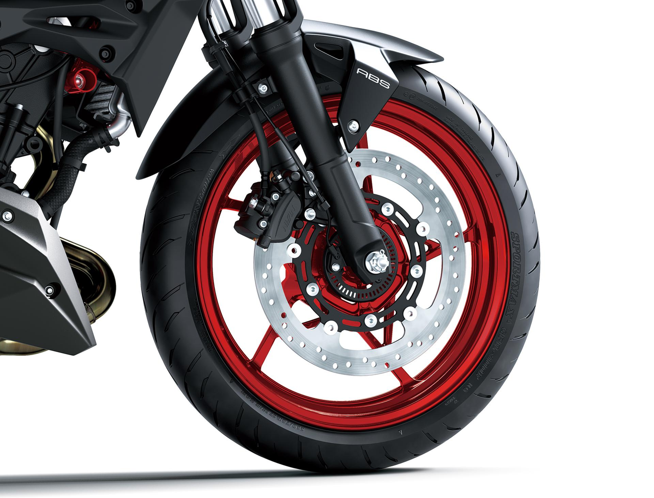 Stor bremseskive med 310 mm diameter